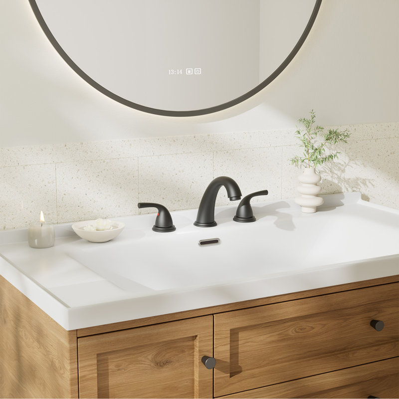 Robinet de salle de bain à 2 poignées avec drain NO, Noir mat