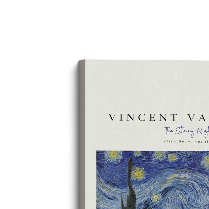 Van Gogh's The Starry Night v2, Toile tendue, H 18 po x l 12 po