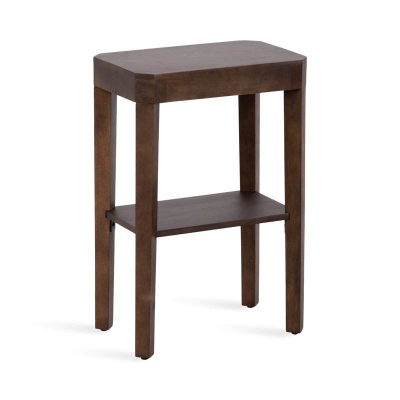Ardentown Solid Wood Side Table with Storage, Dark Brown