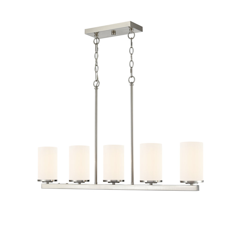 Verlana 35" 5-Light Linear Chandelier - Brushed Nickel, Brushed Nickel