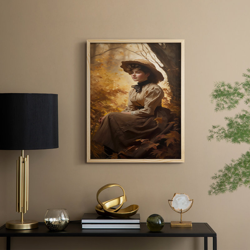 Reproduction encadrée WOMEN Series CMLxxxvii - bois massif, H 15 po x l 12 po, Naturel
