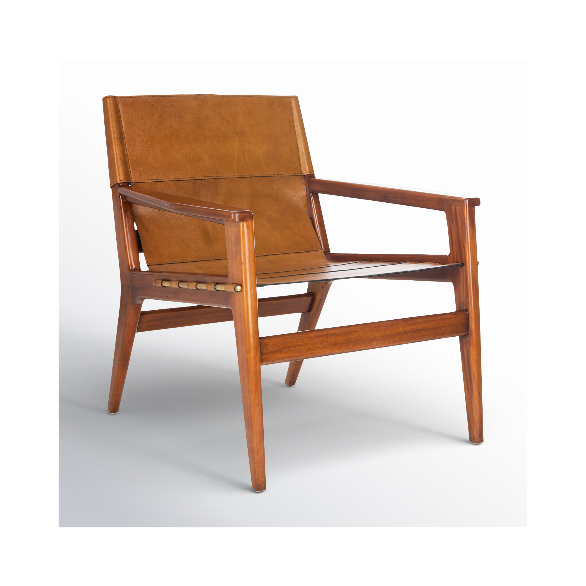 Tesso Genuine Leather Armchair, Brown Genuine Leather, Brown