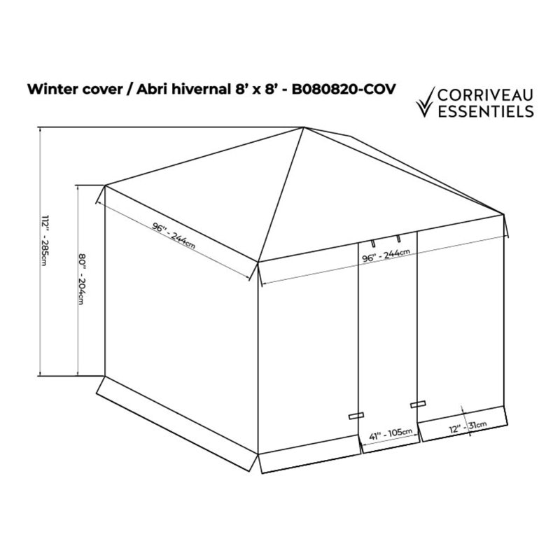 Housse de bricolage Winter, H 112 po x l 96 po x P 96 po