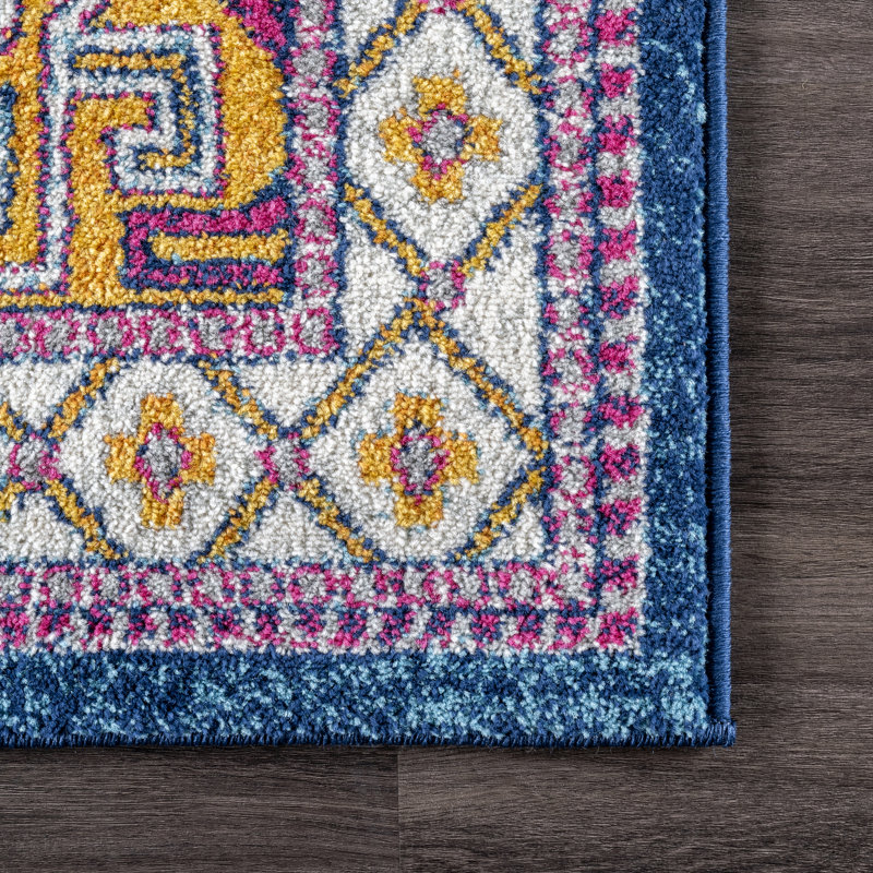 Tapis de couloir géométrique Delilah, Tapis de couloir 2 pi 8 po x 8 pi