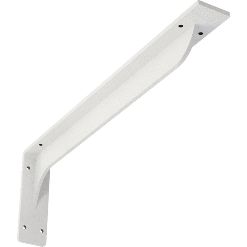 Support en acier martelé blanc l 2 po x P 20 po x H 6 1/2 po, H 6,5 po x l 2 po x P 20 po, Blanc martelé