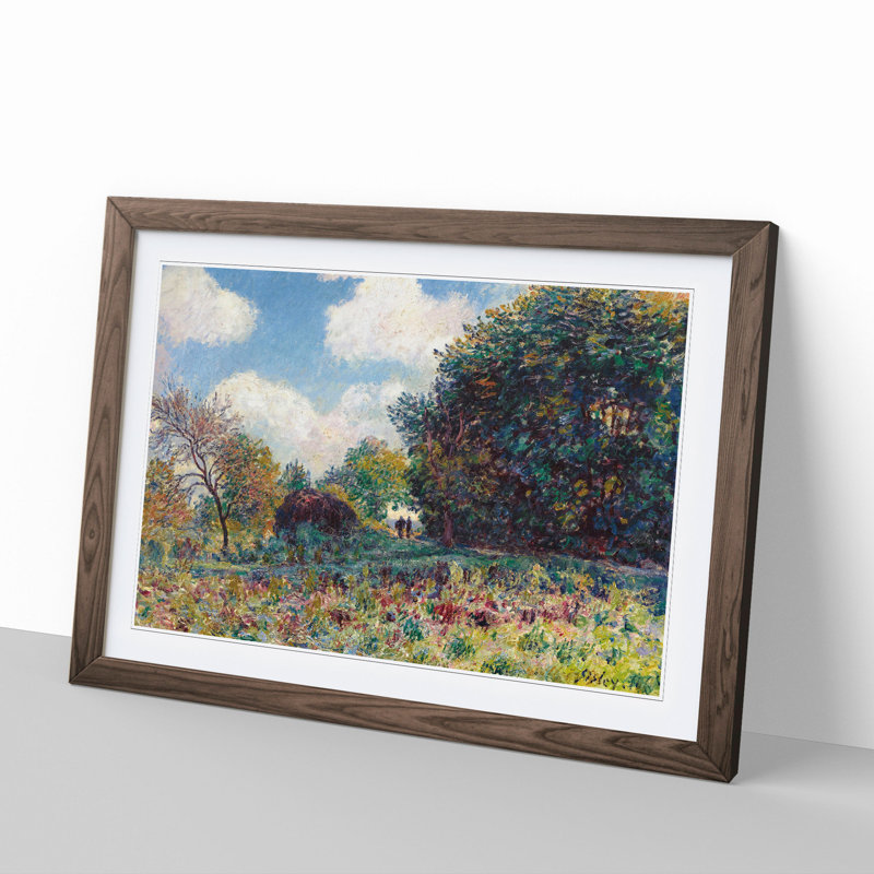 The Road in the Woods by Alfred Sisley - Framed Print, Walnut Framed, 48cm H x 65cm W x 2cm D