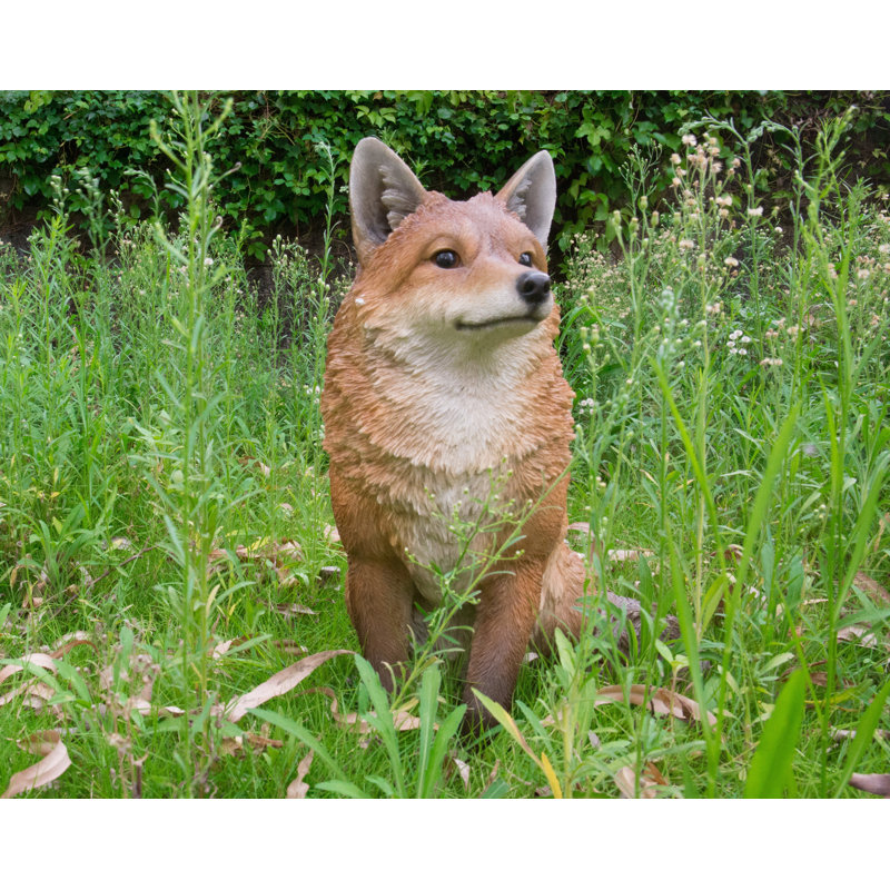 Figurine de renard assis, Brun