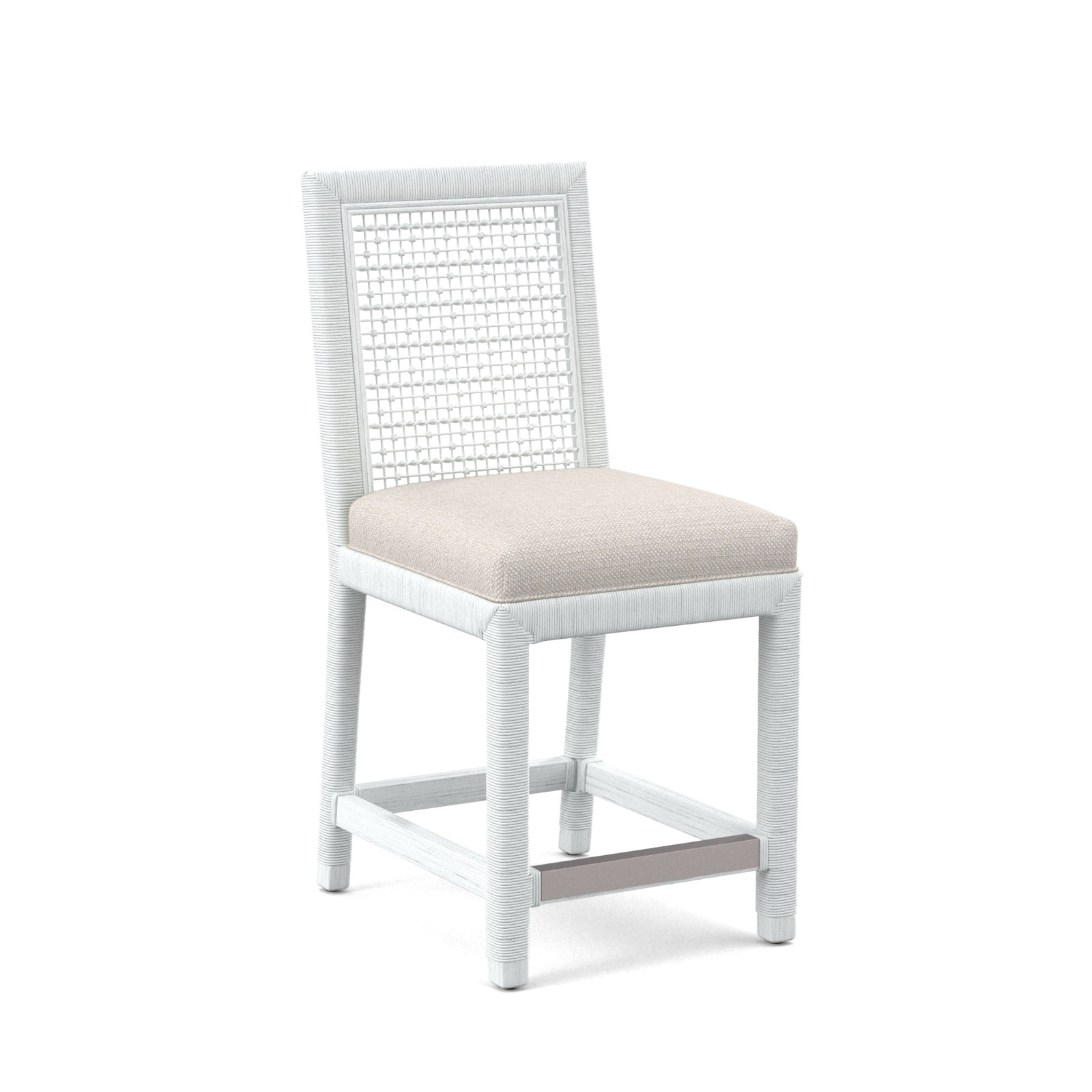 Scotia 24" Counter Stool, White Textured Performance, Frost White