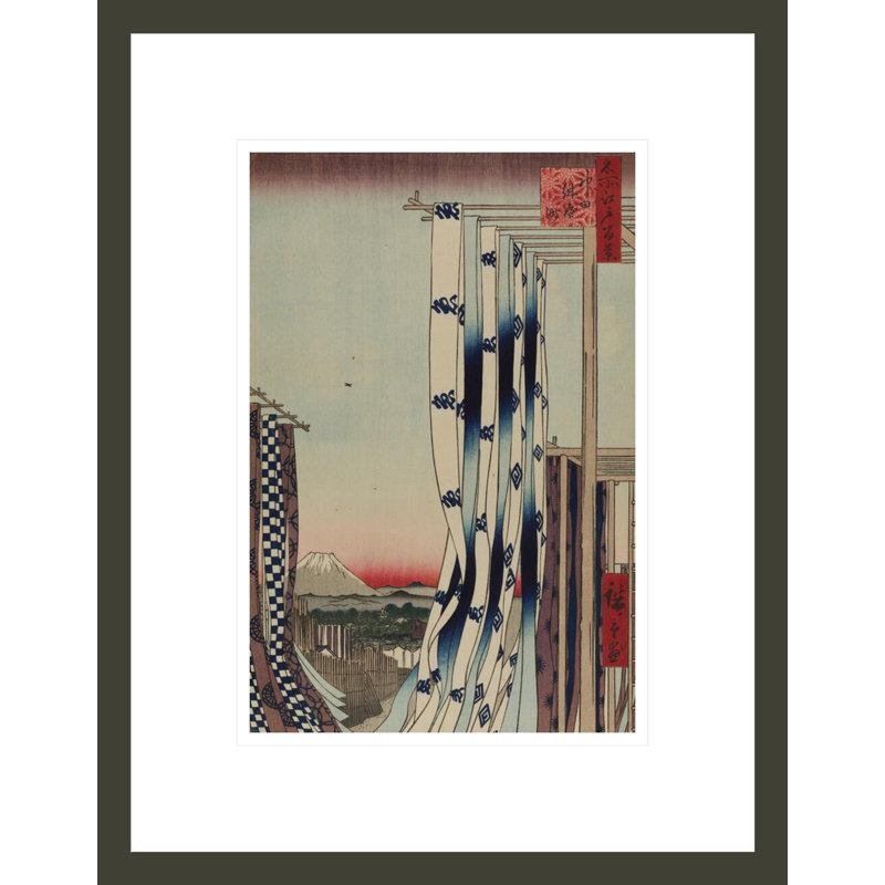 Le quartier des Dyer, Kanda no. 75, cent vues célèbres d'Edo par Utagawa Hiroshige, impression giclée encadrée