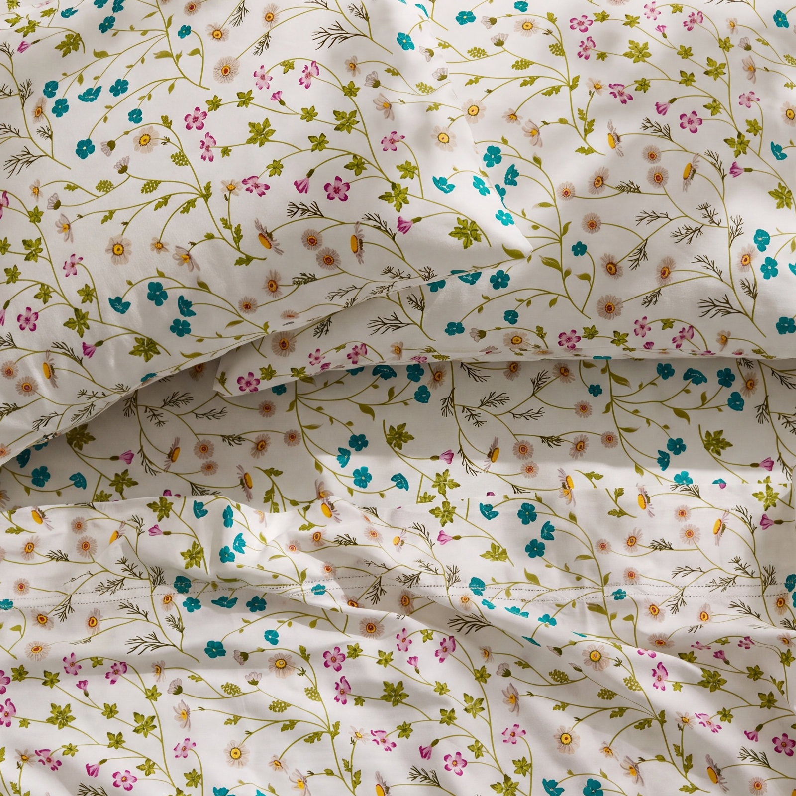 Bergina Cotton Sheet Set, Queen Sheet Set with 2 Pillowcases