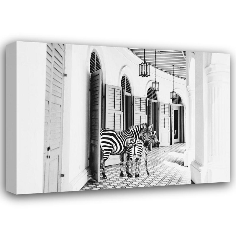 Art sur toile tendue par Latitude Run® Mansfield, Kathy Gallery: Zebra Hotel, H 18 po x l 24 po