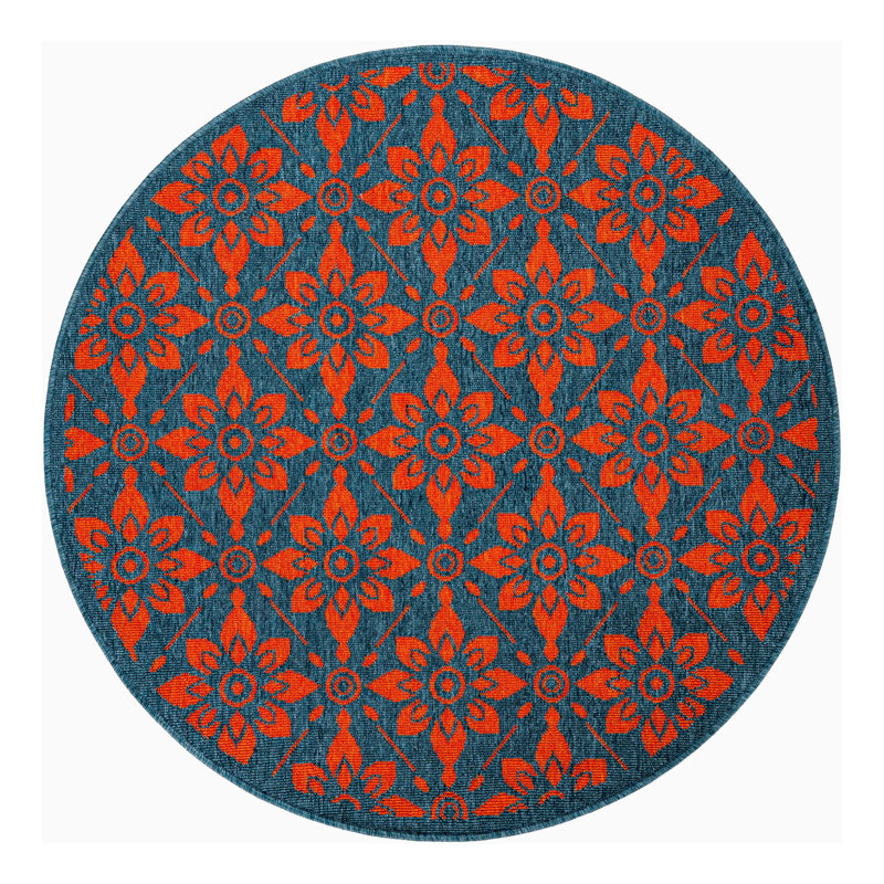 Indoor/Outdoor Trellis Area Rug, Round 4'1"