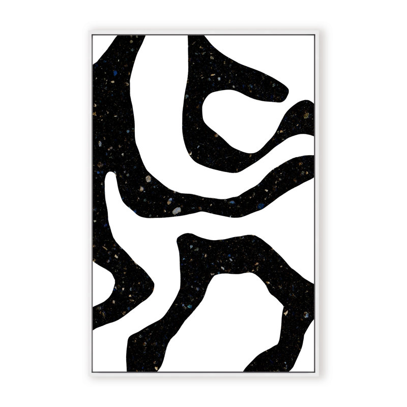 Abstract Black Gems by  - Picture Frame Painting on Paper, Black, 24" H x 16" W x 1.125" D, Framed Print