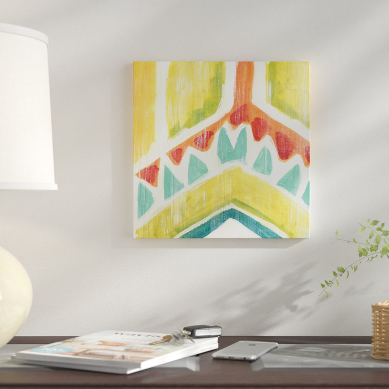 «Textile Kaleidoscope IV», reproduction sur toile, H 26 po x l 26 po x P 1,5 po, Toile tendue, Pas de tapis