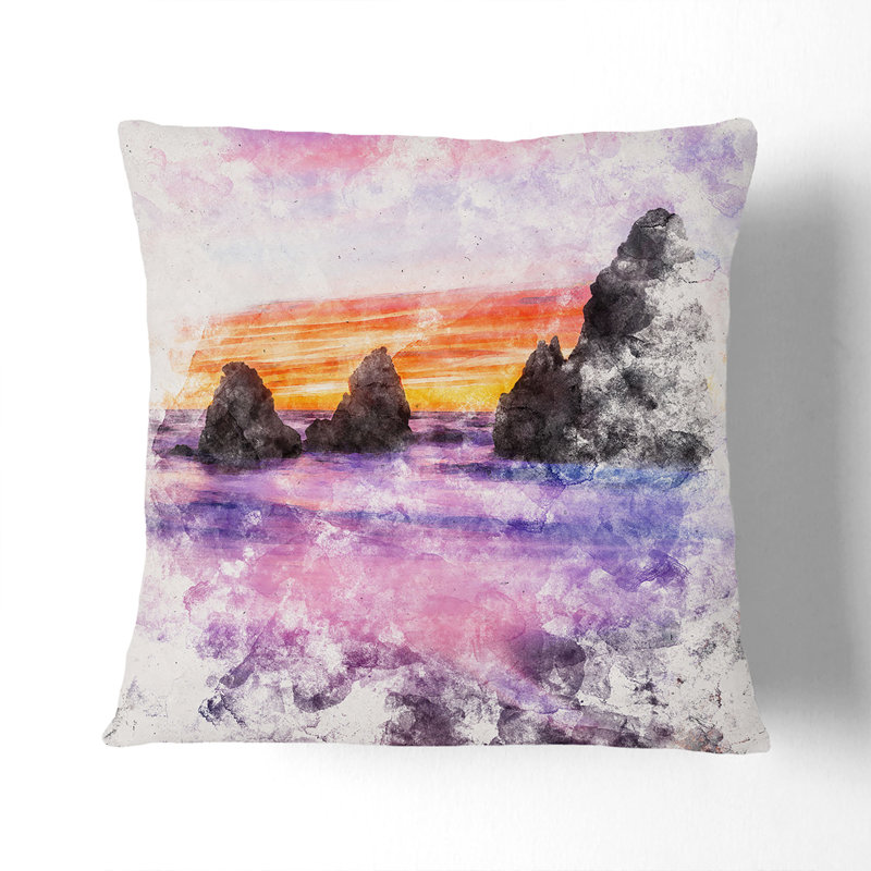 Square Cushion, Stone, 40cm H x 40cm W x 15cm D