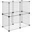 Cage pour animaux vidaXL en acier thermolaqué noir Taille ajustable-616194396