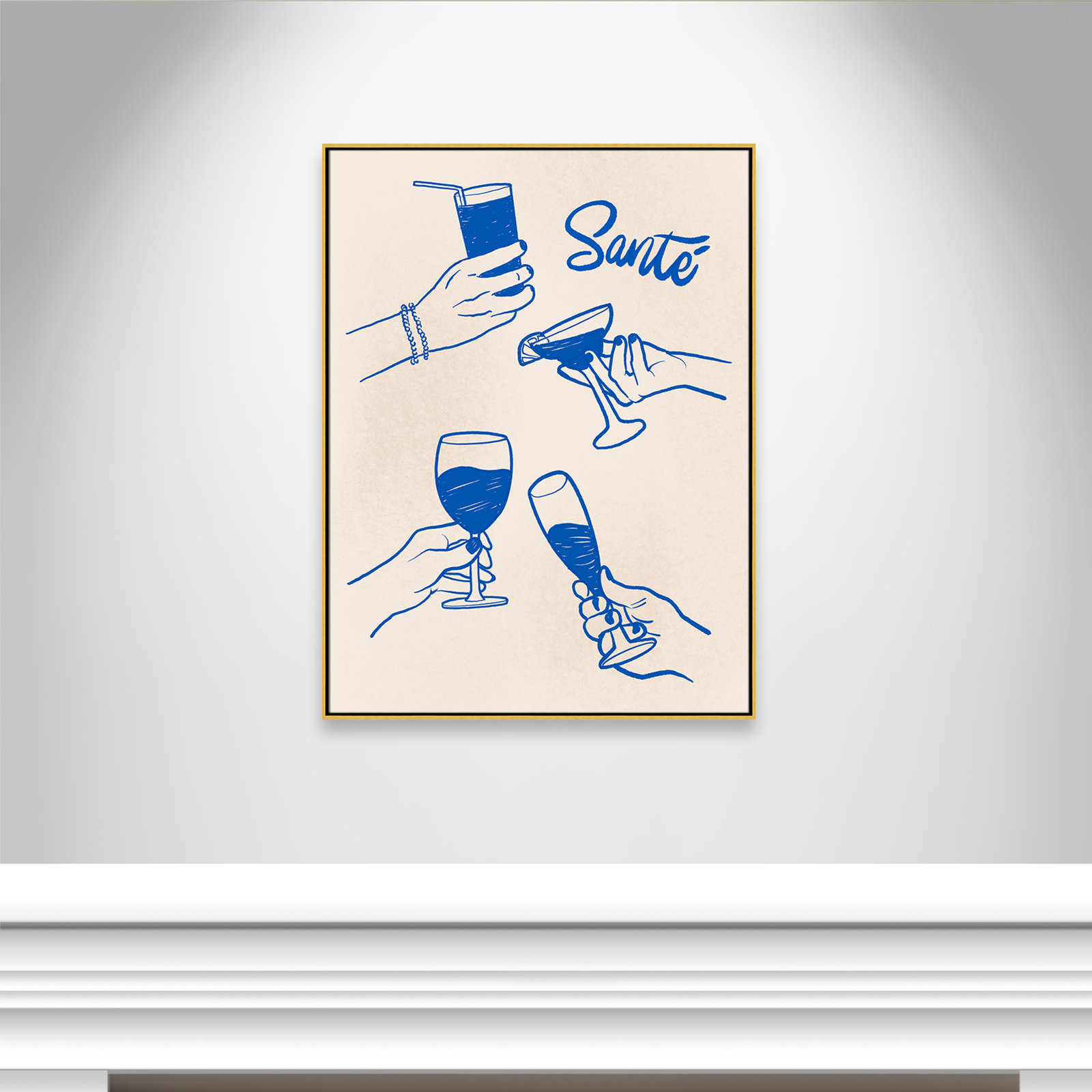 Sante Print by Kimberly Allen, 37.5'' W x 49.5'' H, Gold Floater