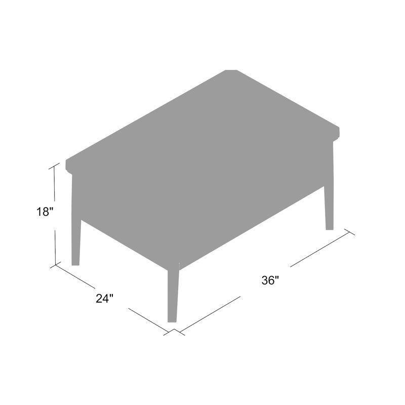 Table basse à 4 pieds avec rangement Weybossett