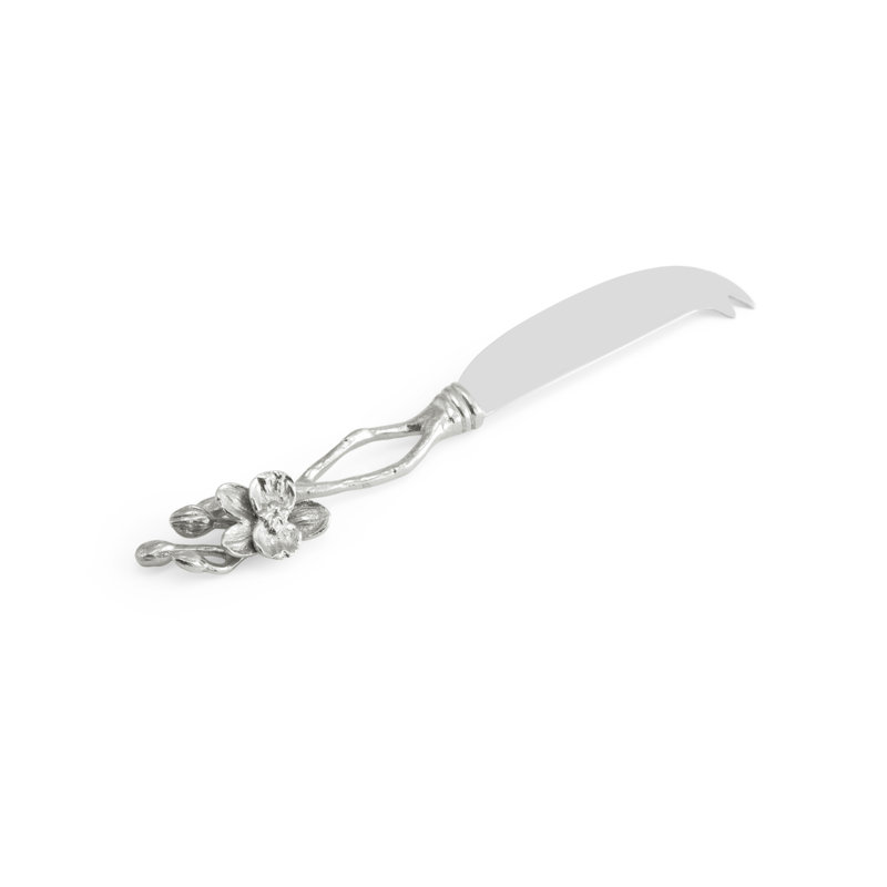White Orchid Small Cheese Board with Knife