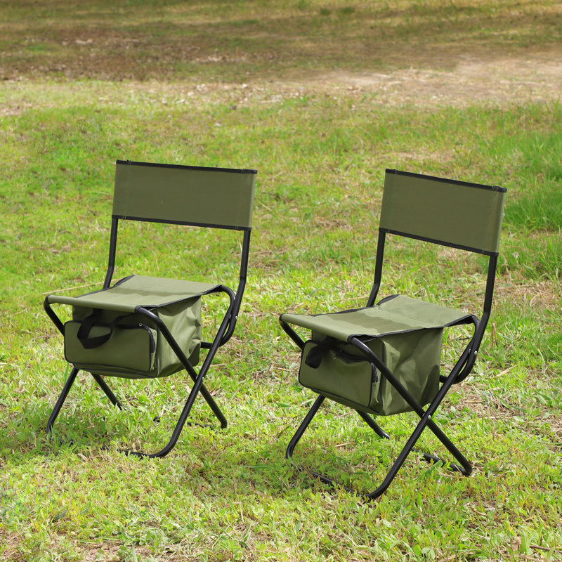 2 Fishing Chair With Storage Compartment - , Portable, Robust 280Lbs Load Capacity, Made Of And Cloth Material Folding Picnic Space Lightweight, Cloth, Versatile For Various Outdoor Occasions