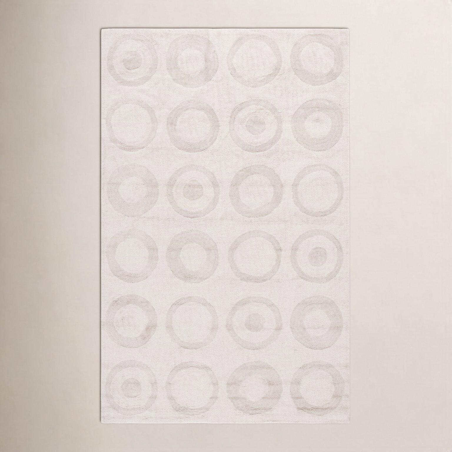 Mullen Ivory Washable Hand-Woven Cotton Rug, Rectangle 5' x 8'
