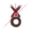 Couronne en forme de XO 24 po H Red