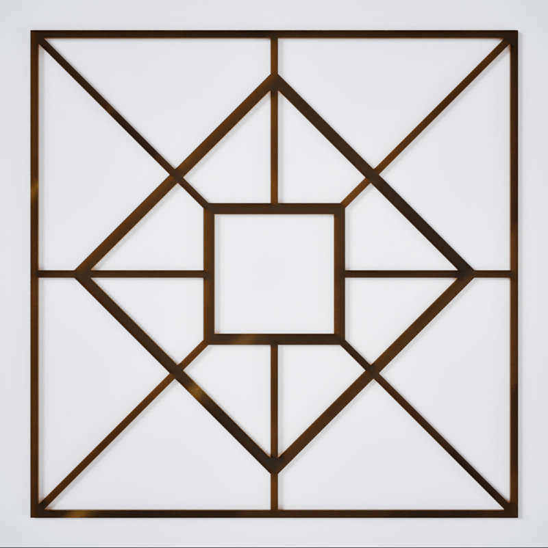 Grands panneaux muraux décoratifs en acrylique Jamestown, grand, l 23 3/8 po x H 23 3/8 po x T 1/8 po, miroir bronze