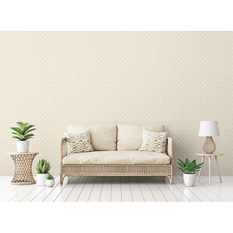 Rouleau de papier peint à motif géométrique Bazar L 33 pi x l 21 po, Beige