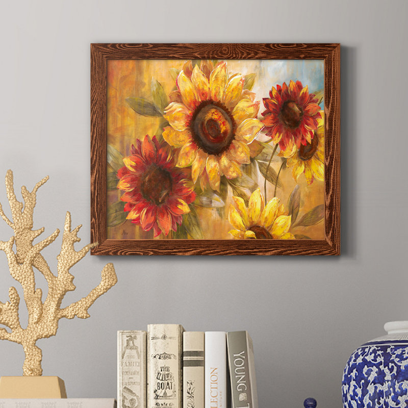 Tournesol Cheer - cadre photo, reproduction d'art, H 20 po x l 17 po x P 1,5 po, Érable