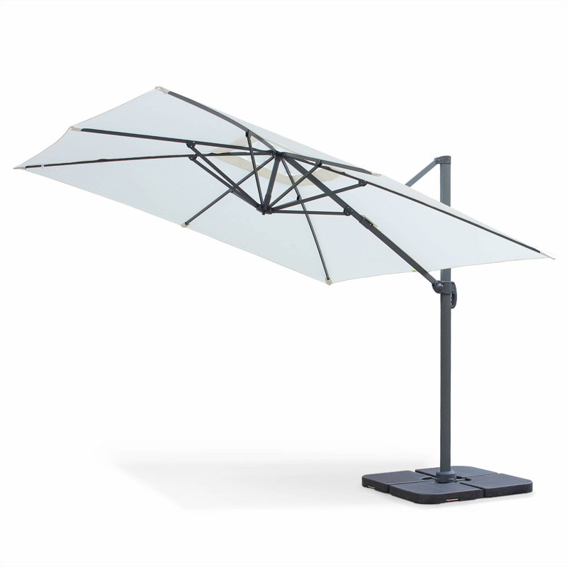 Alaisia 300cm Cantilever Parasol, Off-White, 260cm H x 300cm W x 300cm D