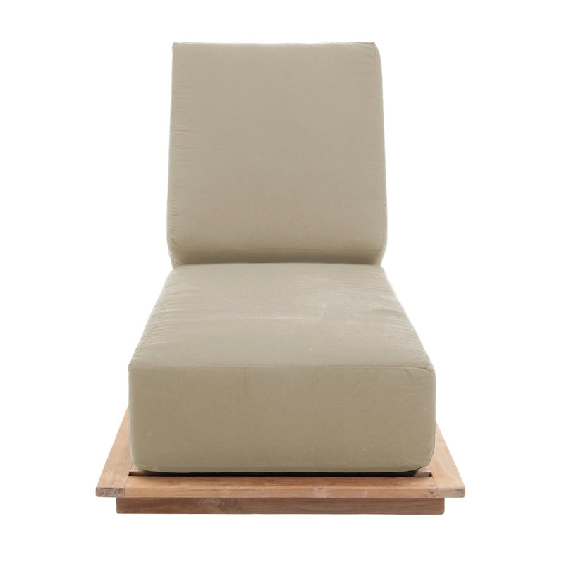 Hermosa Outdoor Teak Chaise Lounge, Antique Beige