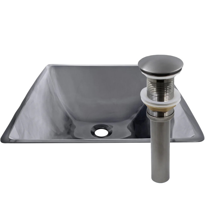 Novatto QUADRATO 16.75'' Square Bathroom Sink, Gunmetal