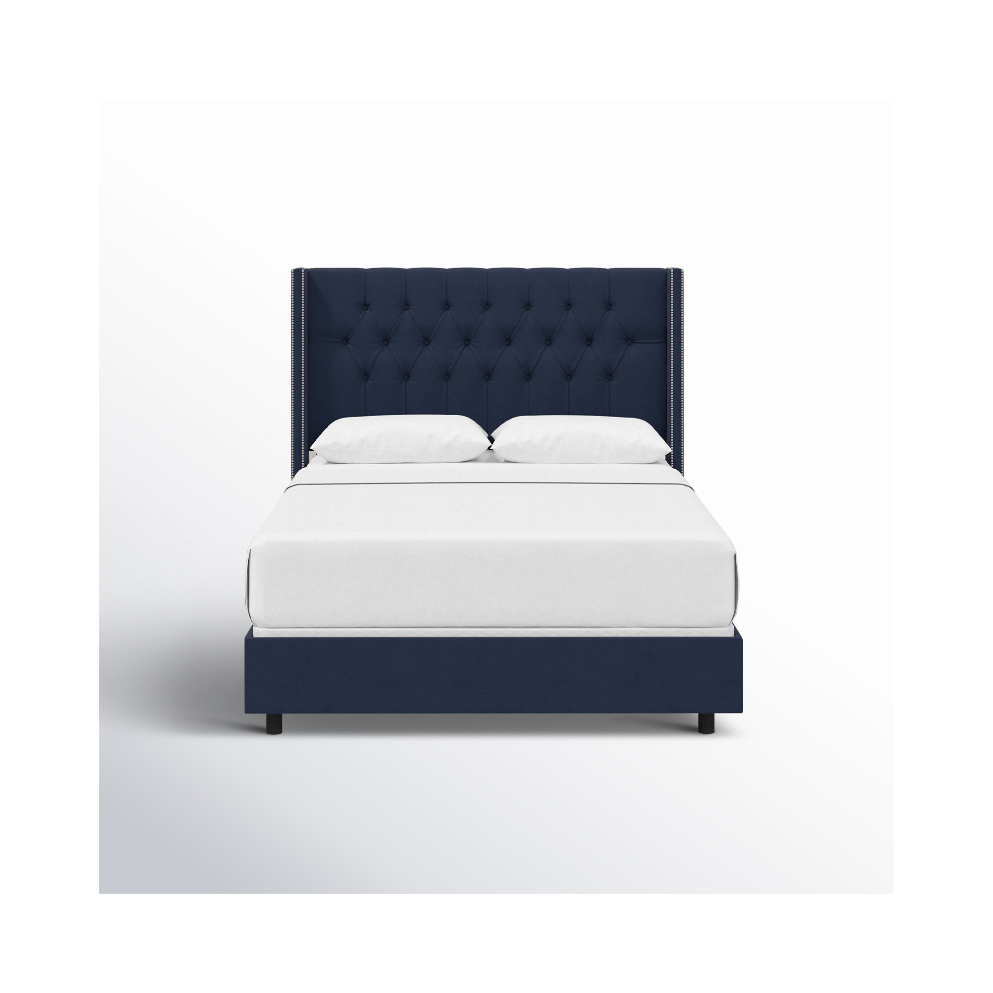 Breckin Upholstered Wingback Bed, Classic Ink Performance Velvet, Twin