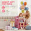 AIYAPLAY Kids Table and Chair Set 2 in 1 with Storage Bins Ages 3-5 Pink