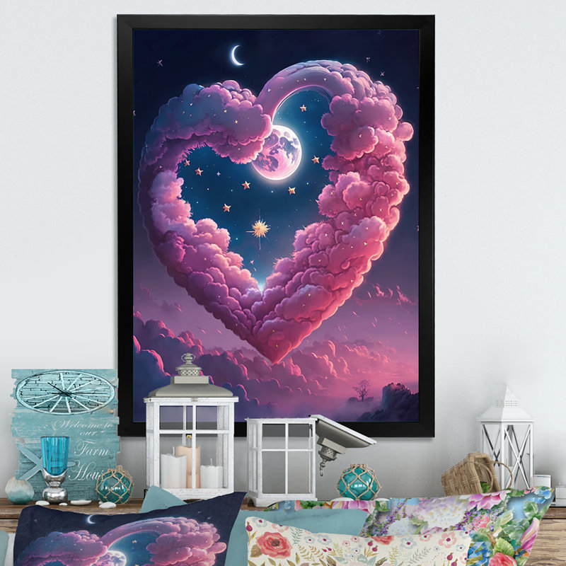 «Cotton Candy Cloud He I», reproduction sur toile, H 20 po x l 12 po x P 1 po, Cadre photo noir
