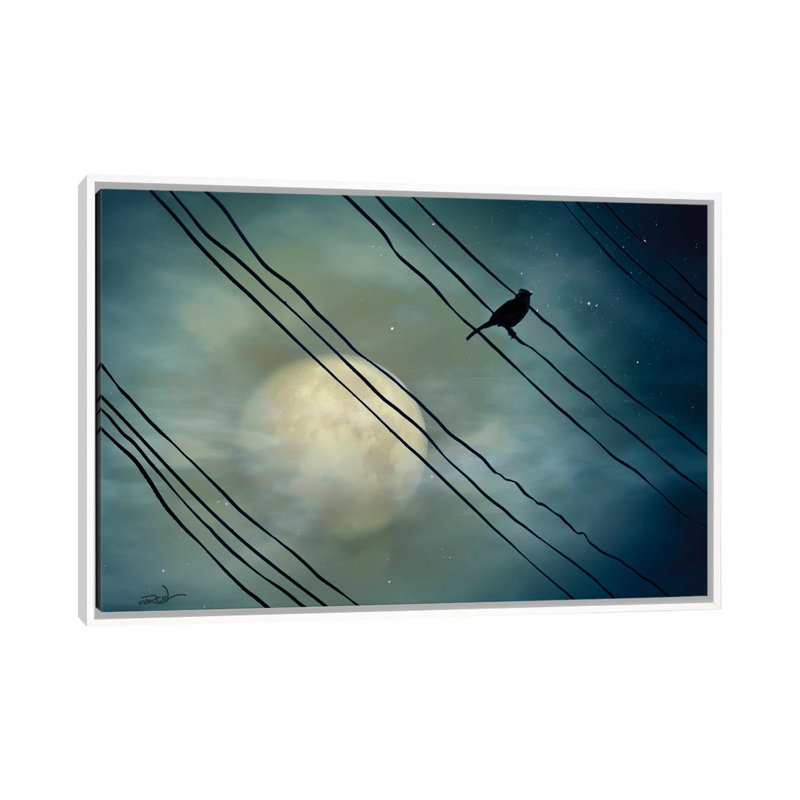 Pássaro Ao Luar (Bird Moonlight) by Marcel Caram - Print on Canvas, White Framed, 101.6 cm H x 66.04 cm W