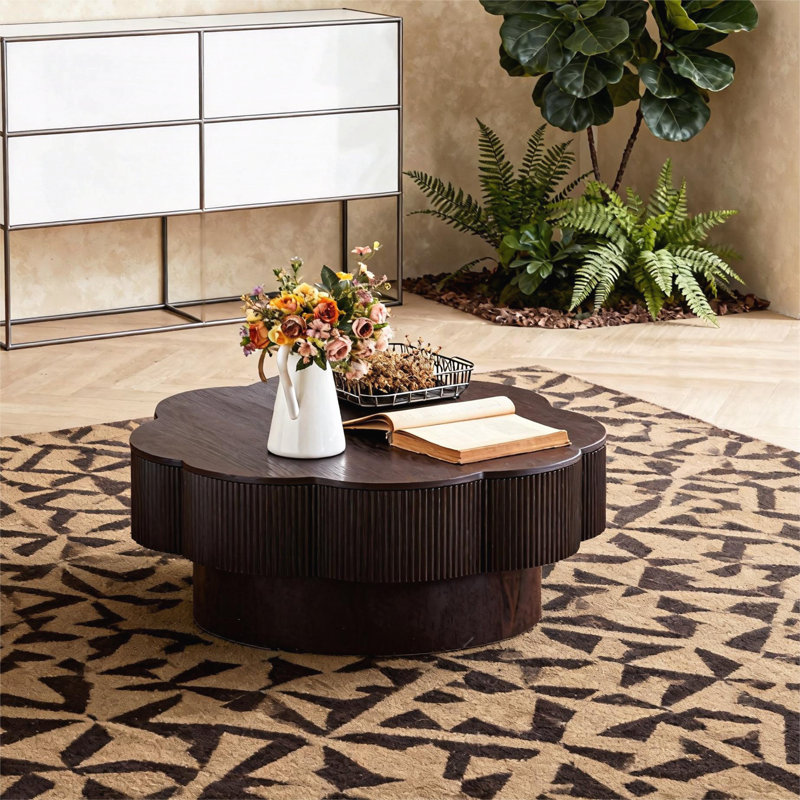 Table basse avec rangement, Marron foncé