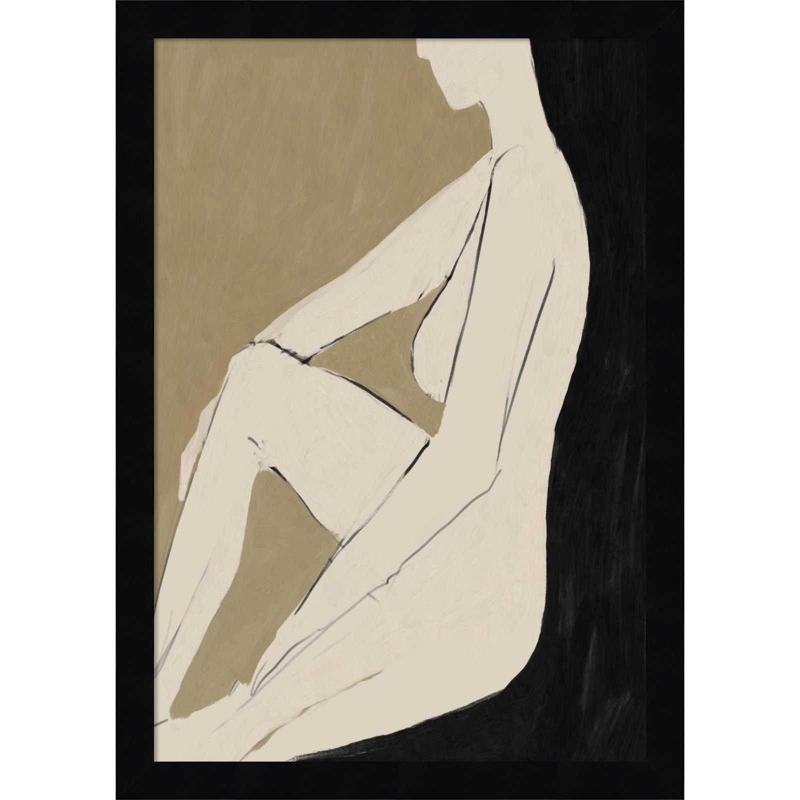 Chamois Chill by Dan Hobday - Single Picture Frame Print, Black Framed, 17" H x 12" W