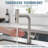 Modern Single Hole Commercial Kitchen Faucet - Waterfall Design & Pull Down Sprayer Sink Faucet-113856476-113856473
