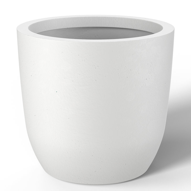Karola Pot Planter, Crisp White, 13" H x 13.5" W x 13.5" D