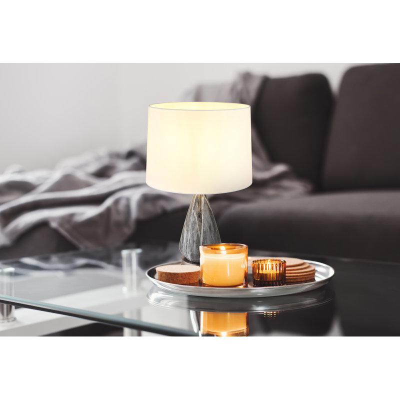 Balcke Metal Table Lamp, Silver, White