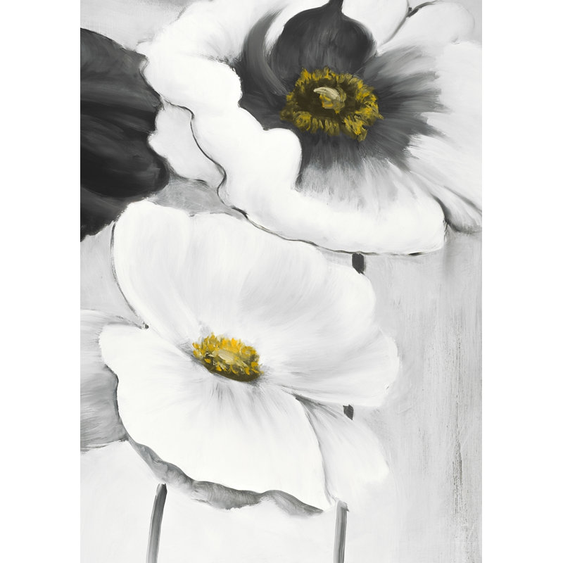 Assorted White Flowers Door Mat | Monochrome Indoor Outdoor Decor
