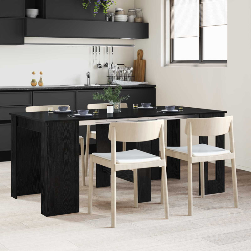 Extendable Dining Table, Black Oak
