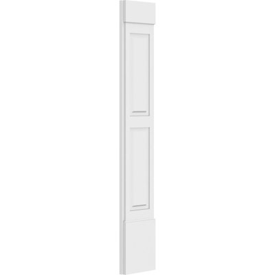 TruCraft Two Equal Raised Panel Pilaster w/ Standard Capital & Base, 12"W x 120"H x 2"P, Base Can Be Trimmed Up To 6 5/8", Architectural Grade PVC, Sold As Pair