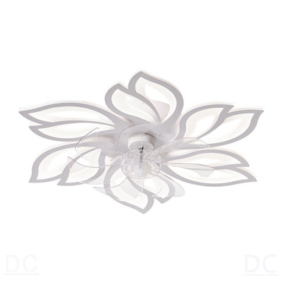 Ventilateur de plafond 25,5 po avec lumières, télécommande 3 températures de couleur, ventilateur à 6 vitesses