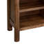 Console média 70 pouces Olum, portes en verre, tablettes, bois massif brun