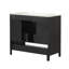 Meuble-lavabo simple 36 po avec plateau en céramique Chizuri, armoire de salle de bain multifonctionnelle avec portes et tiroirs, tablette ouverte
