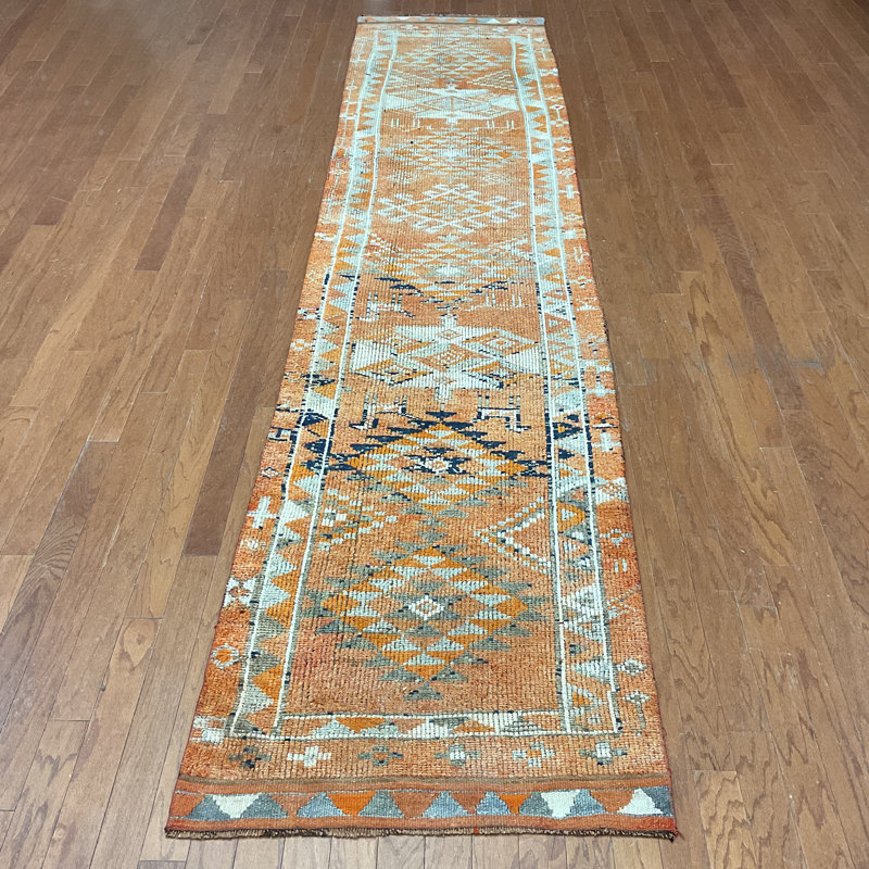  Handmade Turkish Oushak Wool Runner
