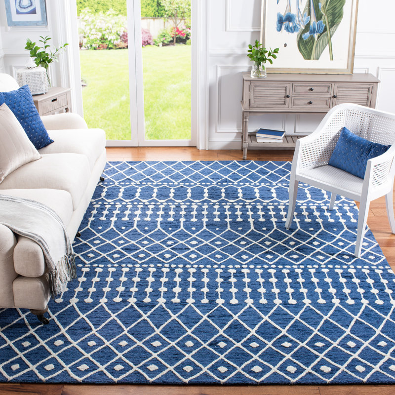 Tapis géométrique en laine touffeté à la main Diggs, Rectangle de 5 pi x 8 pi