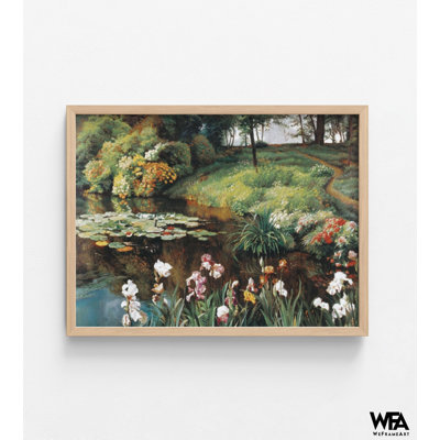 Sentier au bord du lac, reproduction de peinture de paysage, décor de chalet de lac délicat, impression d'idée de cadeau de grand-mère, décoration d'anniversaire de tante maison 3236